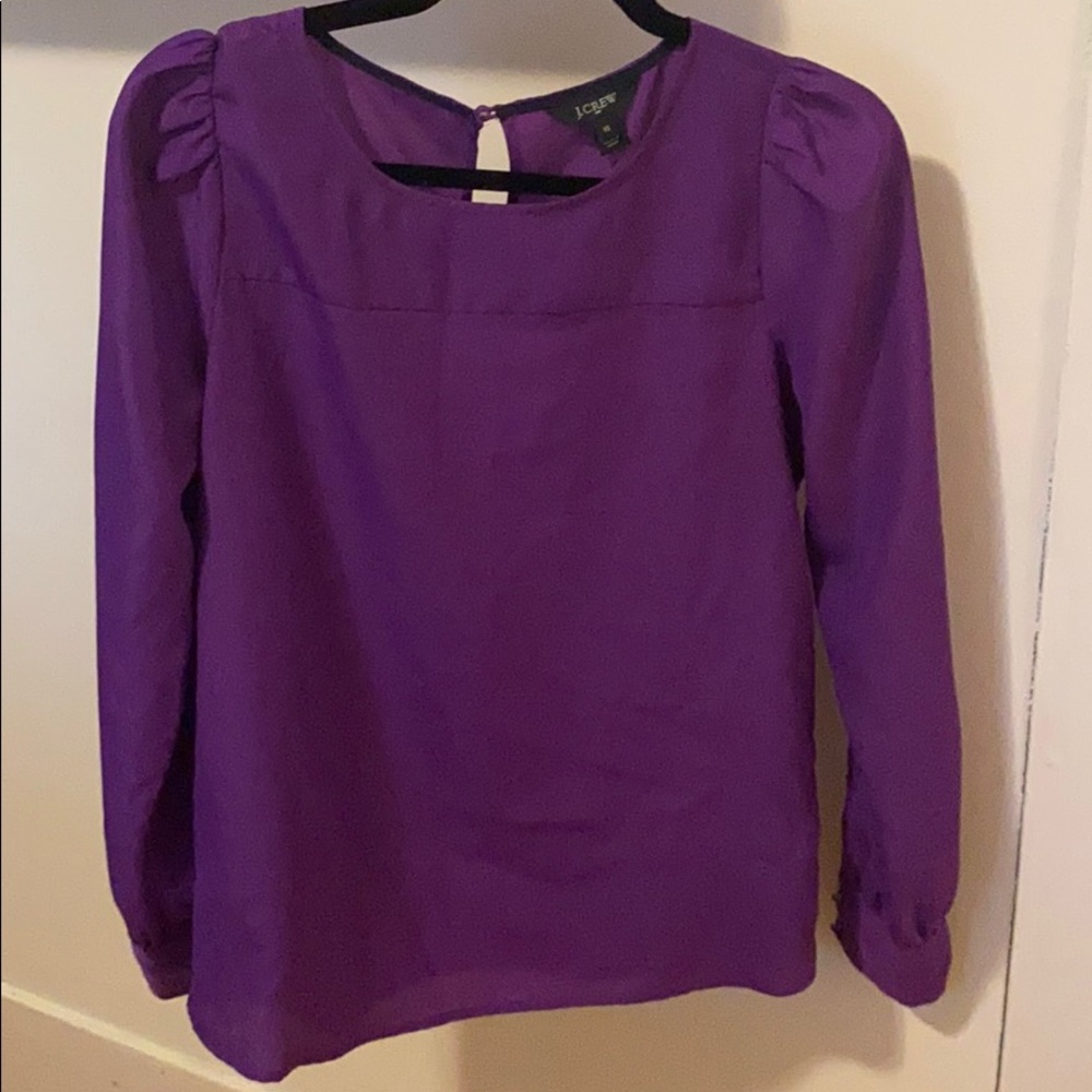 Purple long sleeve J. Crew blouse